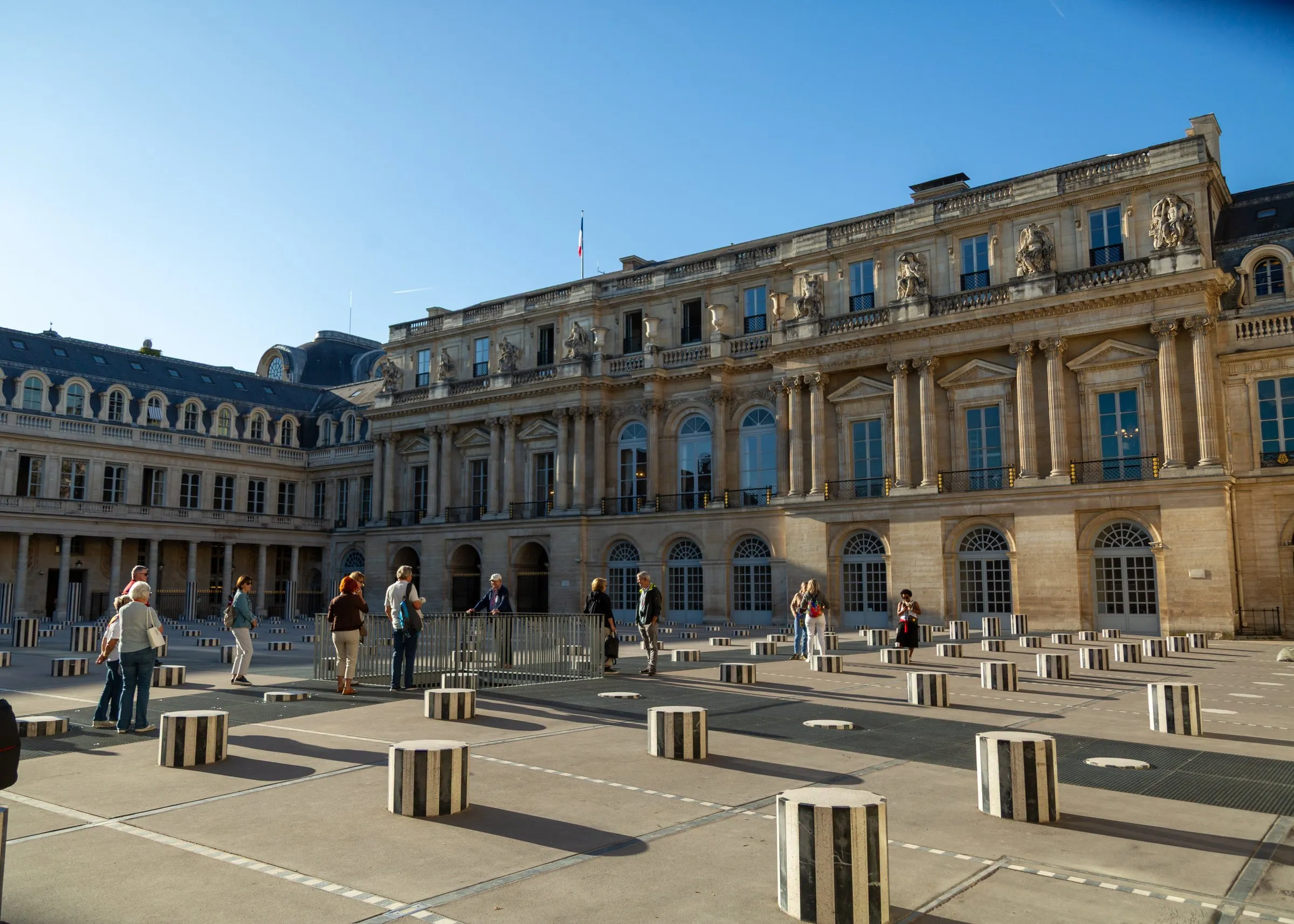 Buren's striped columns in the Palais-Royal courtyard