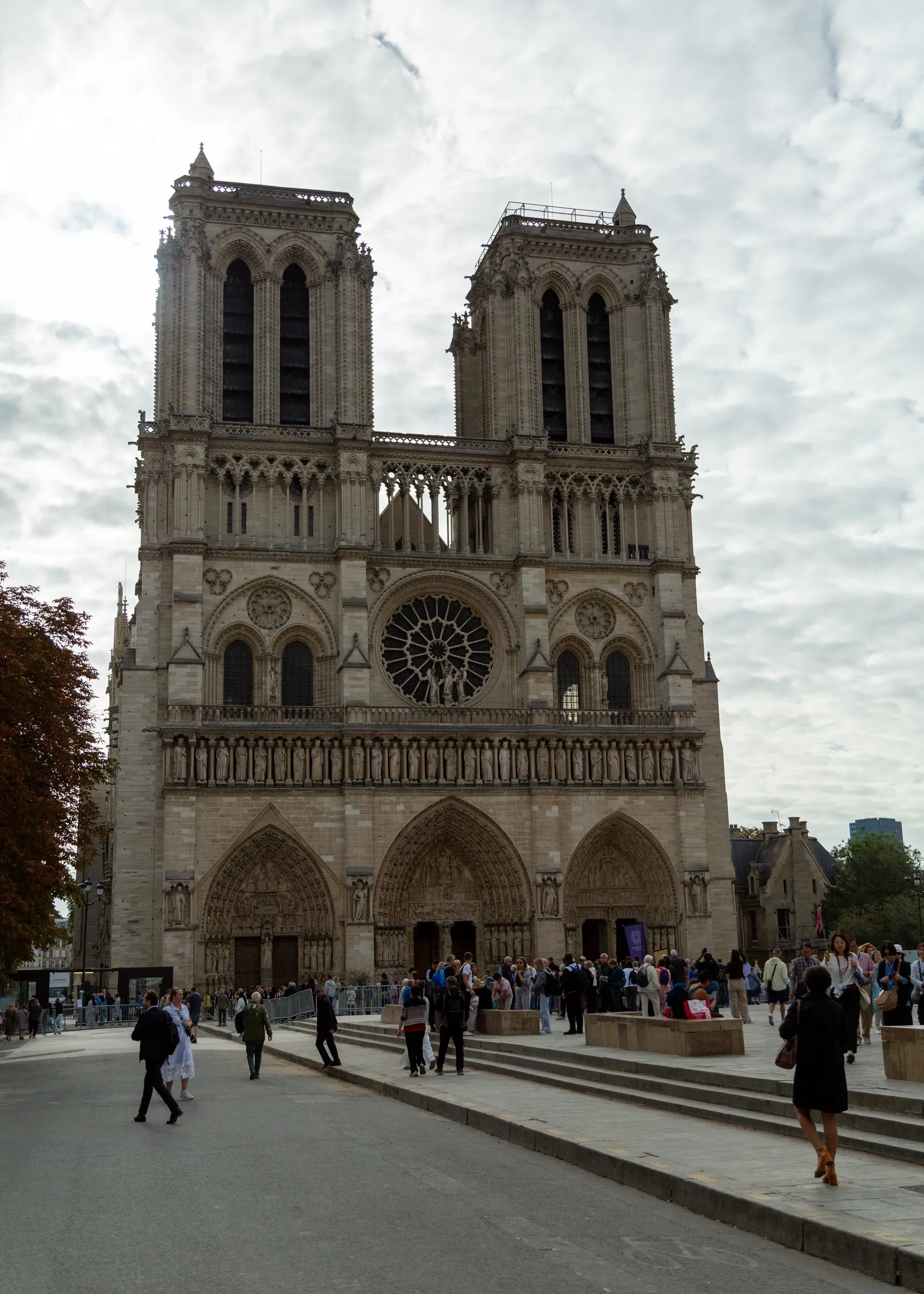 Notre-Dame's west front, about to go in