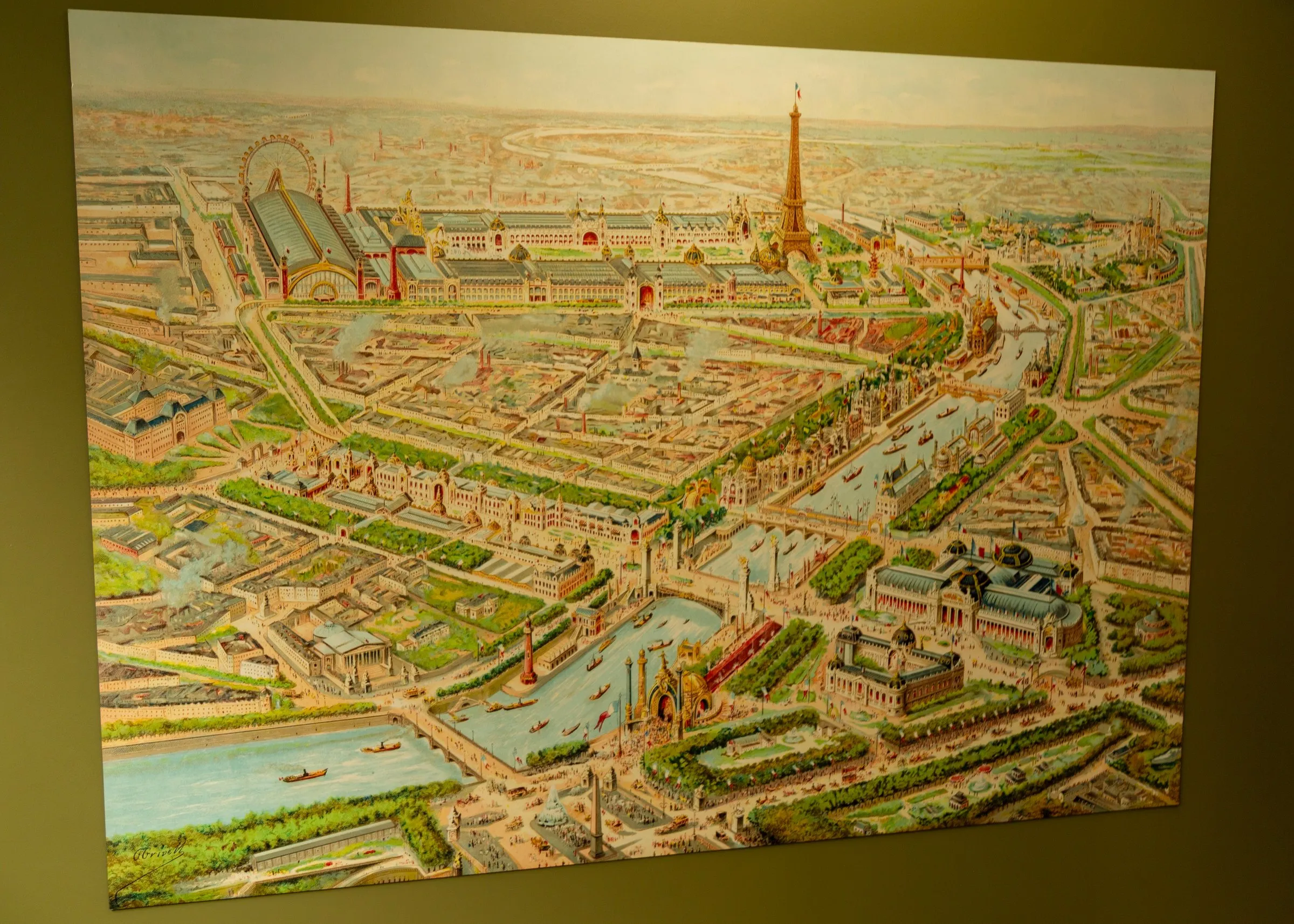 A bird's-eye poster of Paris for the 1900 Exposition