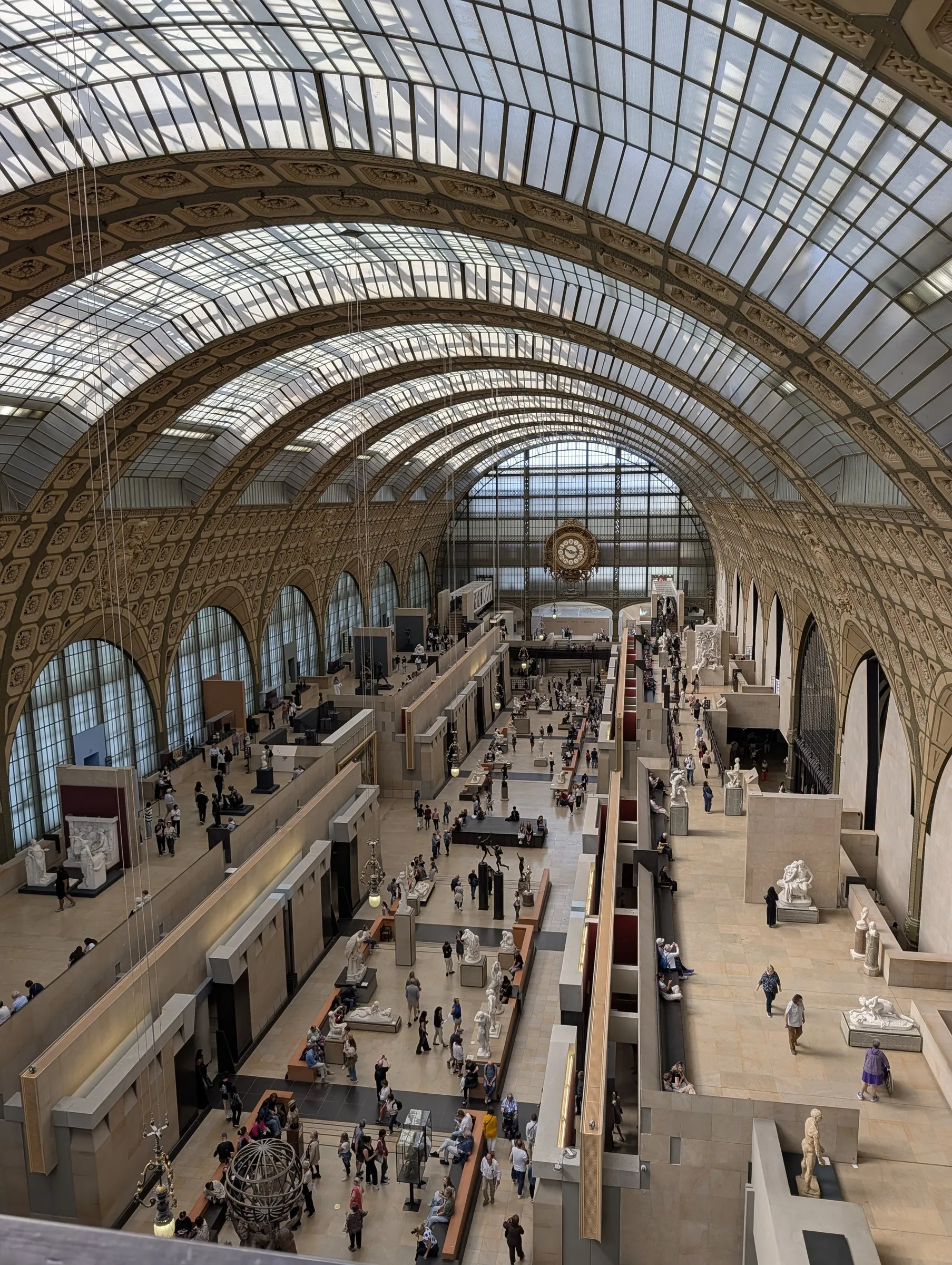 Orsay's old train-station nave from the upper gallery