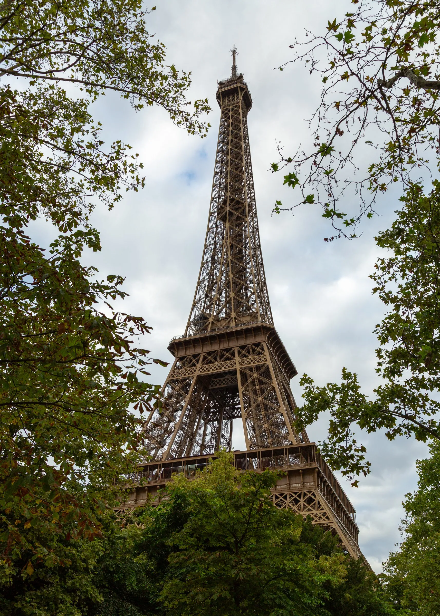 Nearly underneath the tower