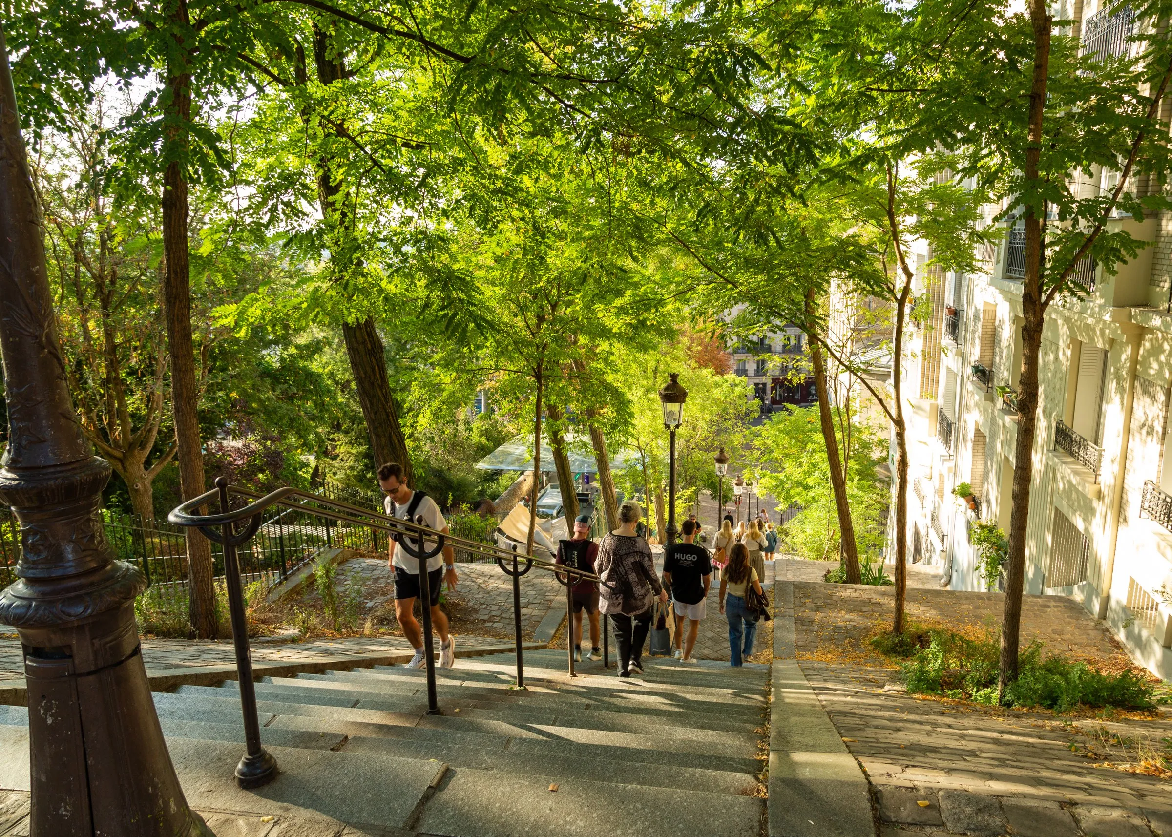 Climbing the stairs up to Montmartre