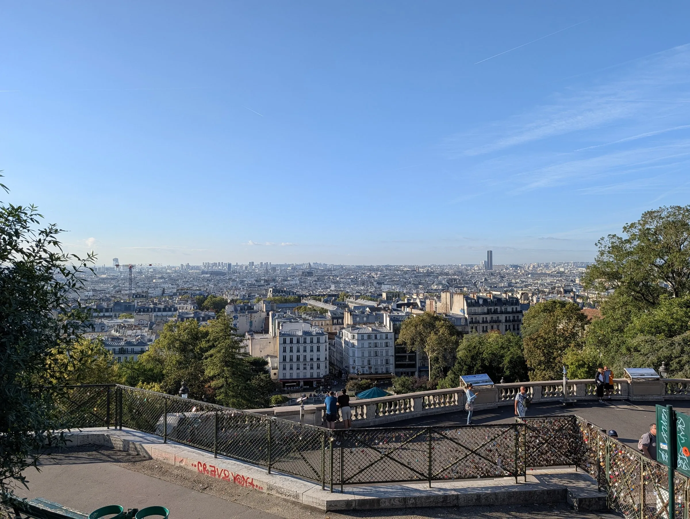 Morning view over Paris from the Montmartre steps