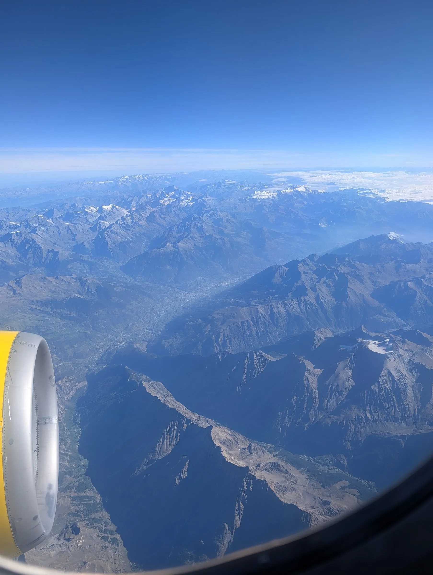 Crossing the Alps on the flight from Paris