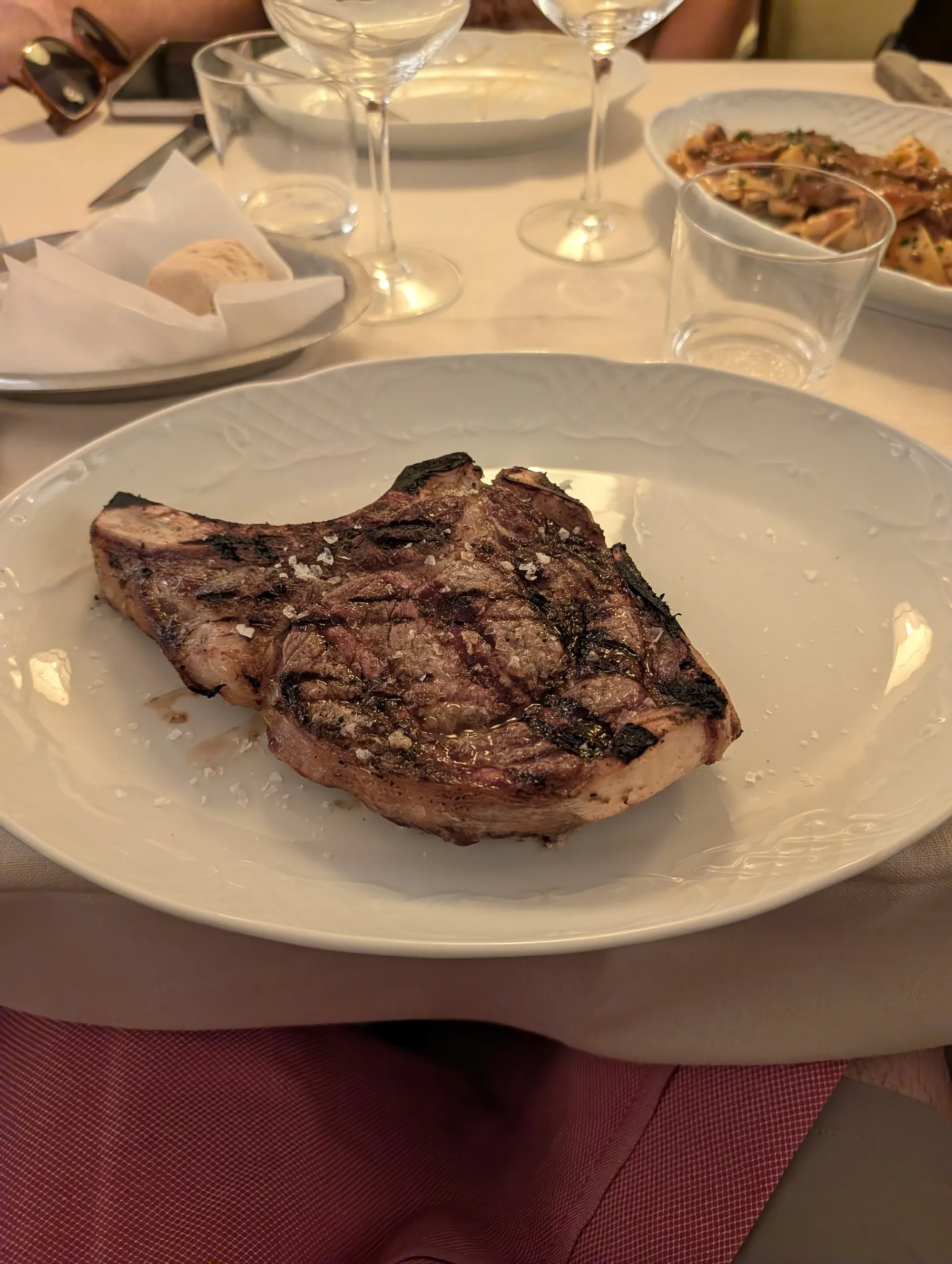 Dinner with Carlie and Miguel, and I got my Florentine steak after all