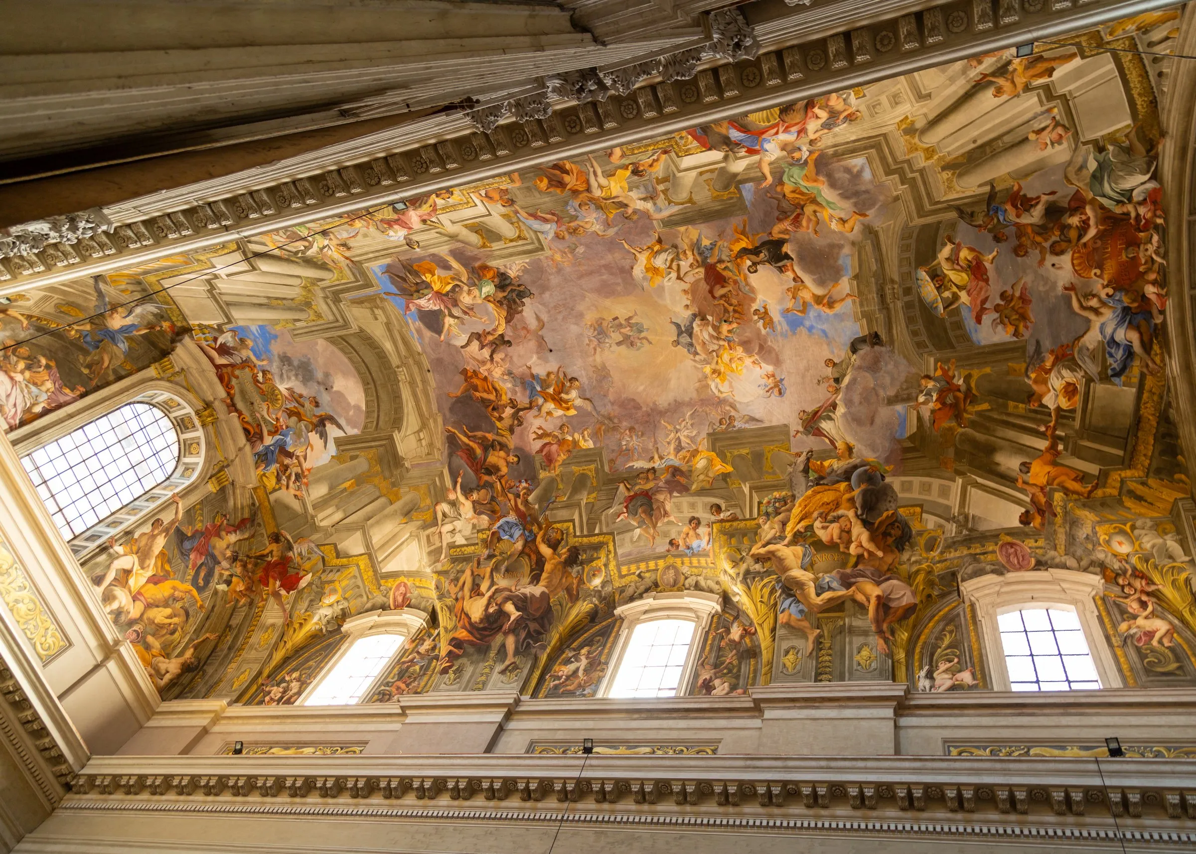 The full sweep of Pozzo's painted ceiling