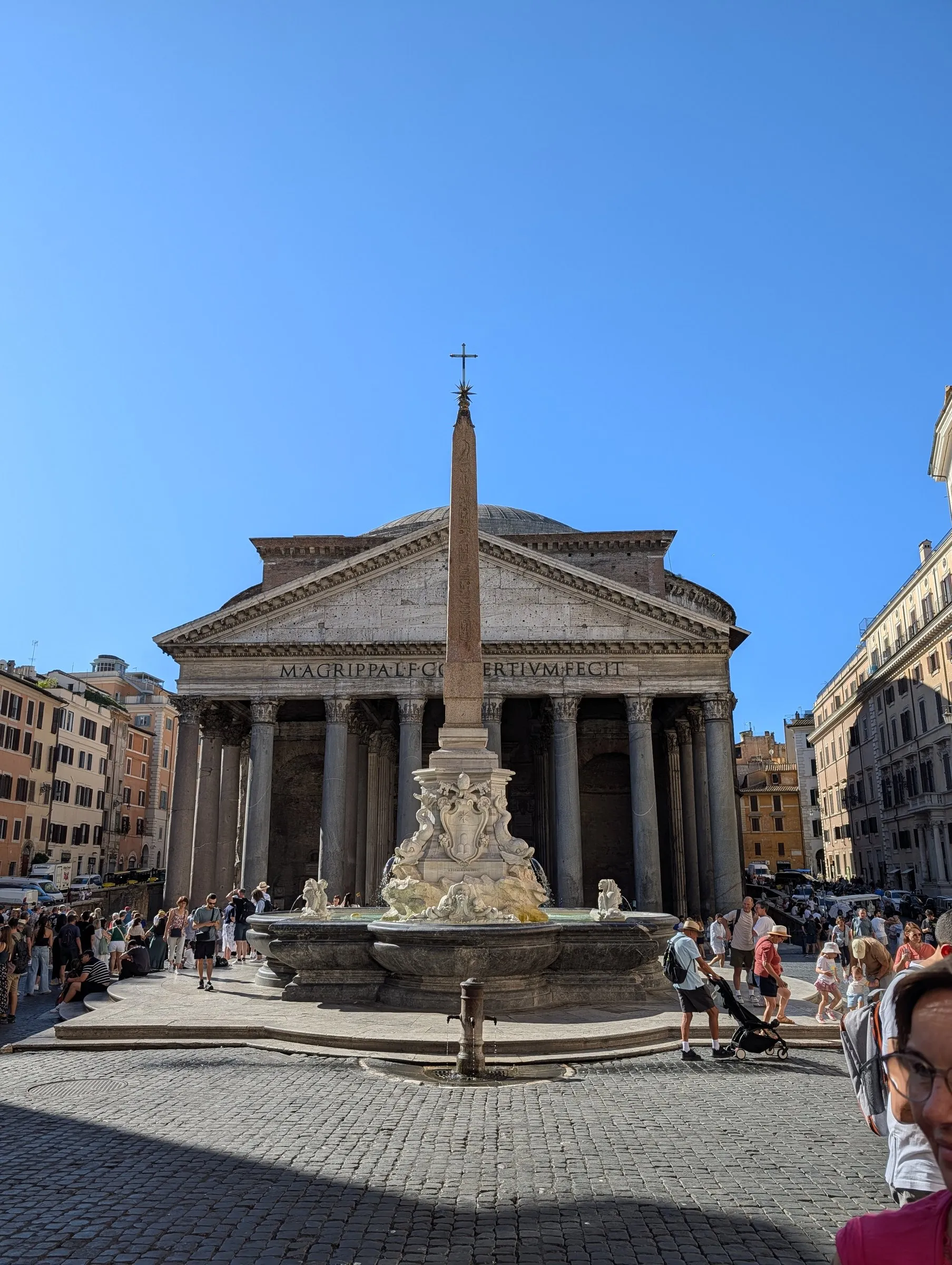 The Pantheon and the fountain in Piazza della Rotonda