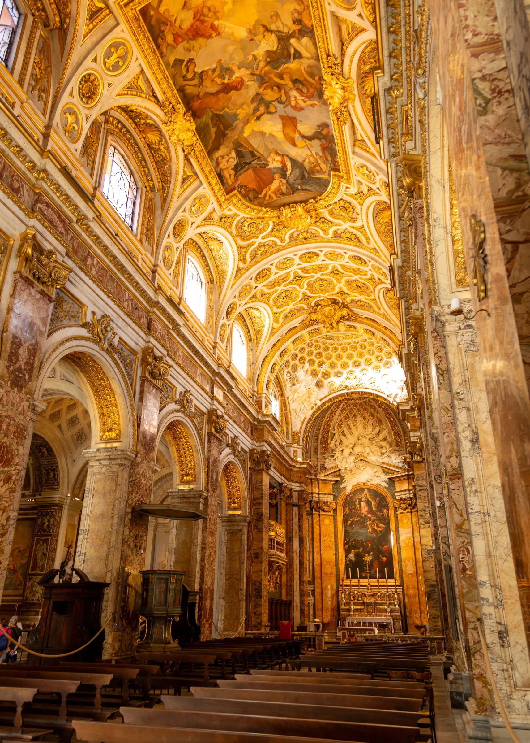 A gilded side aisle near the Pantheon