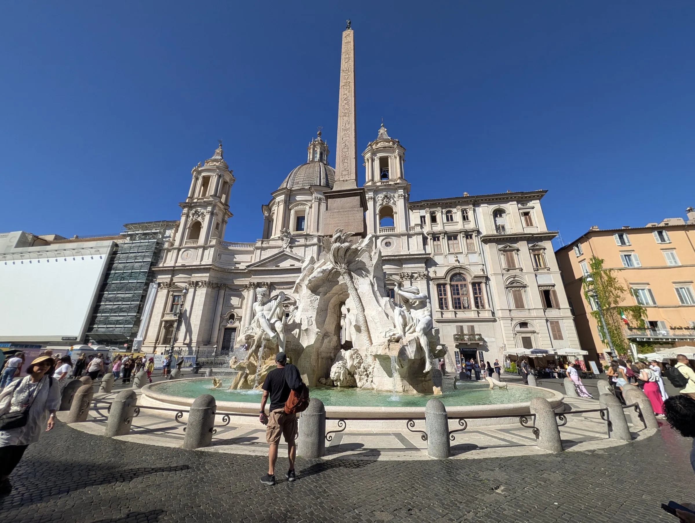 Bernini's Four Rivers fountain in Piazza Navona