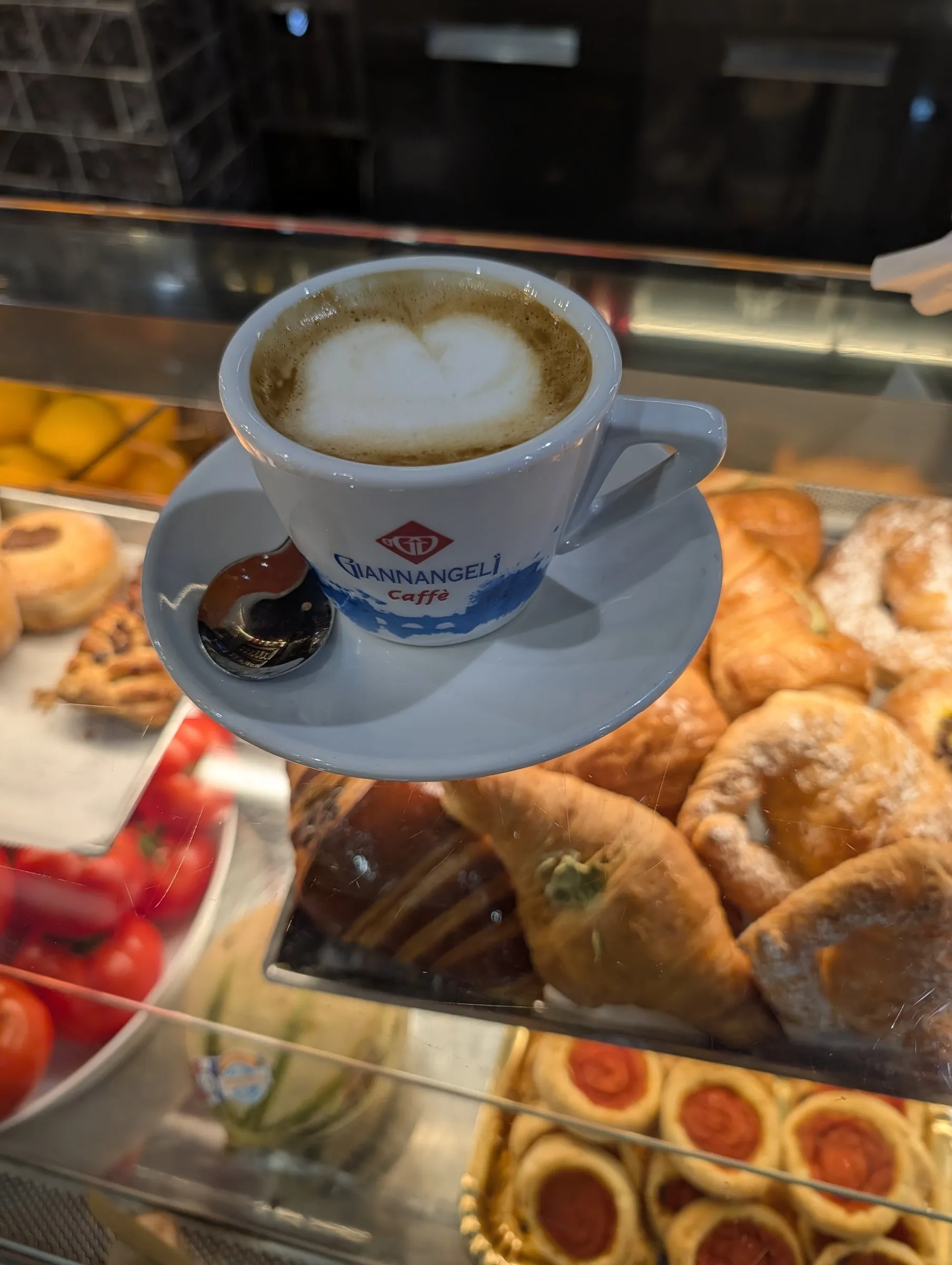 Cappuccino and pastries before the first Colosseum entry