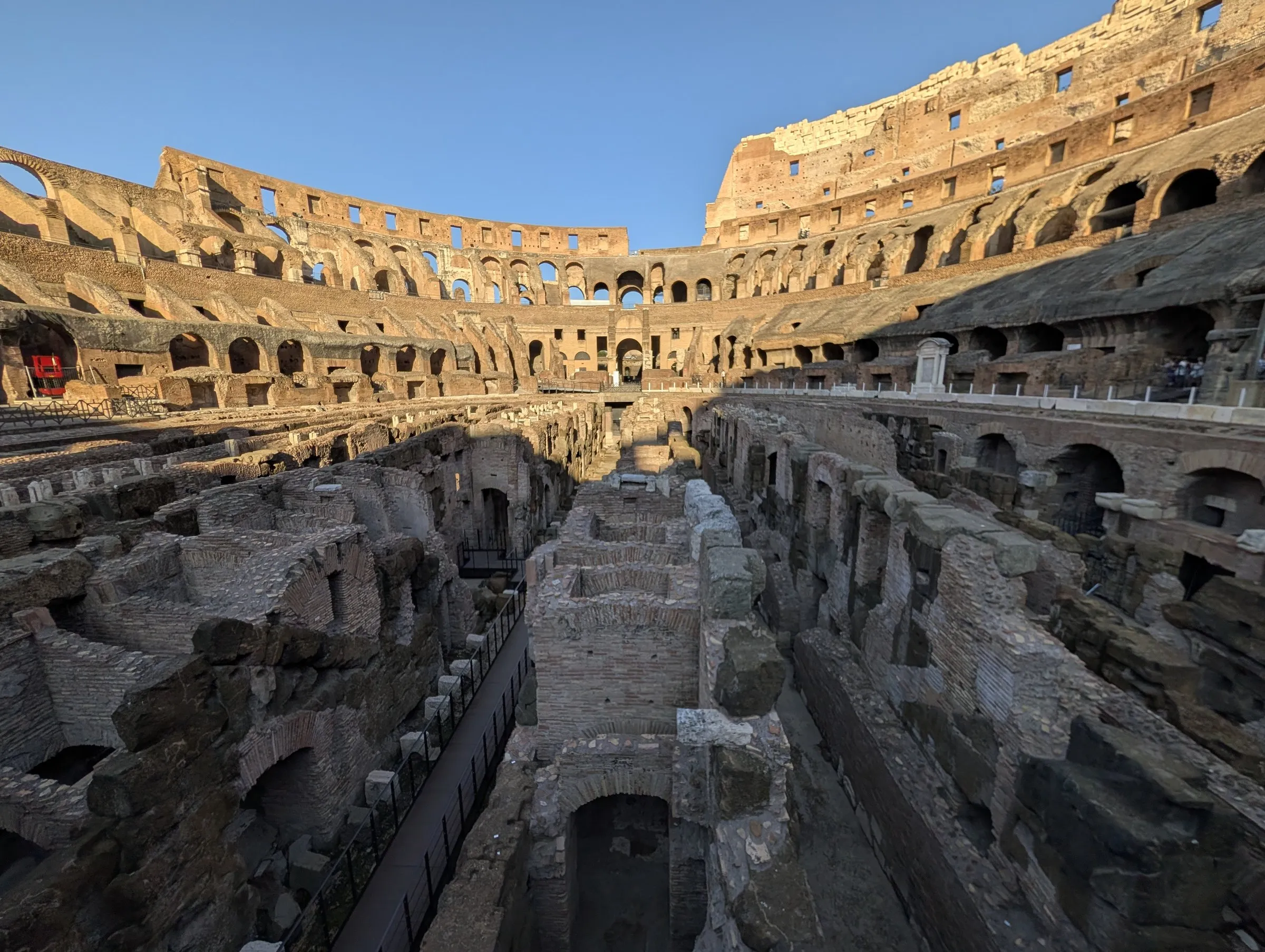 Looking into the hypogeum from the arena floor