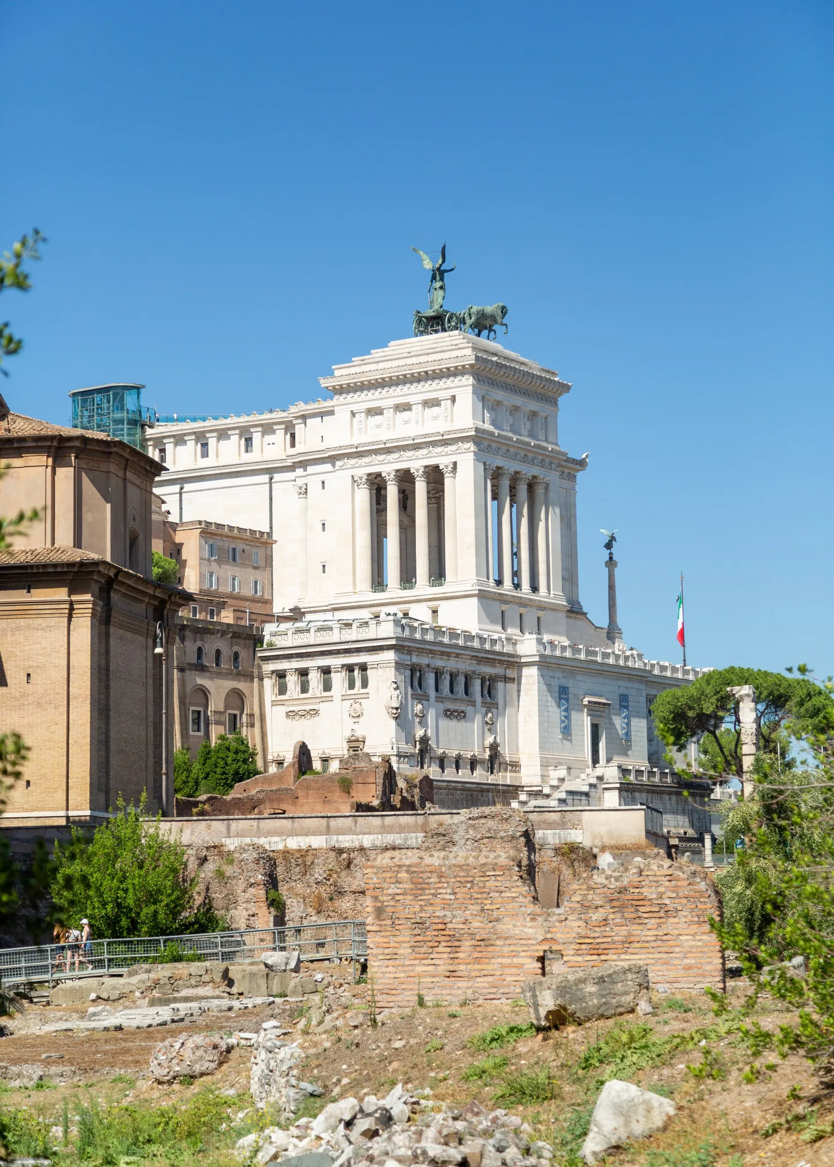 The Vittoriano over the edge of the Forum