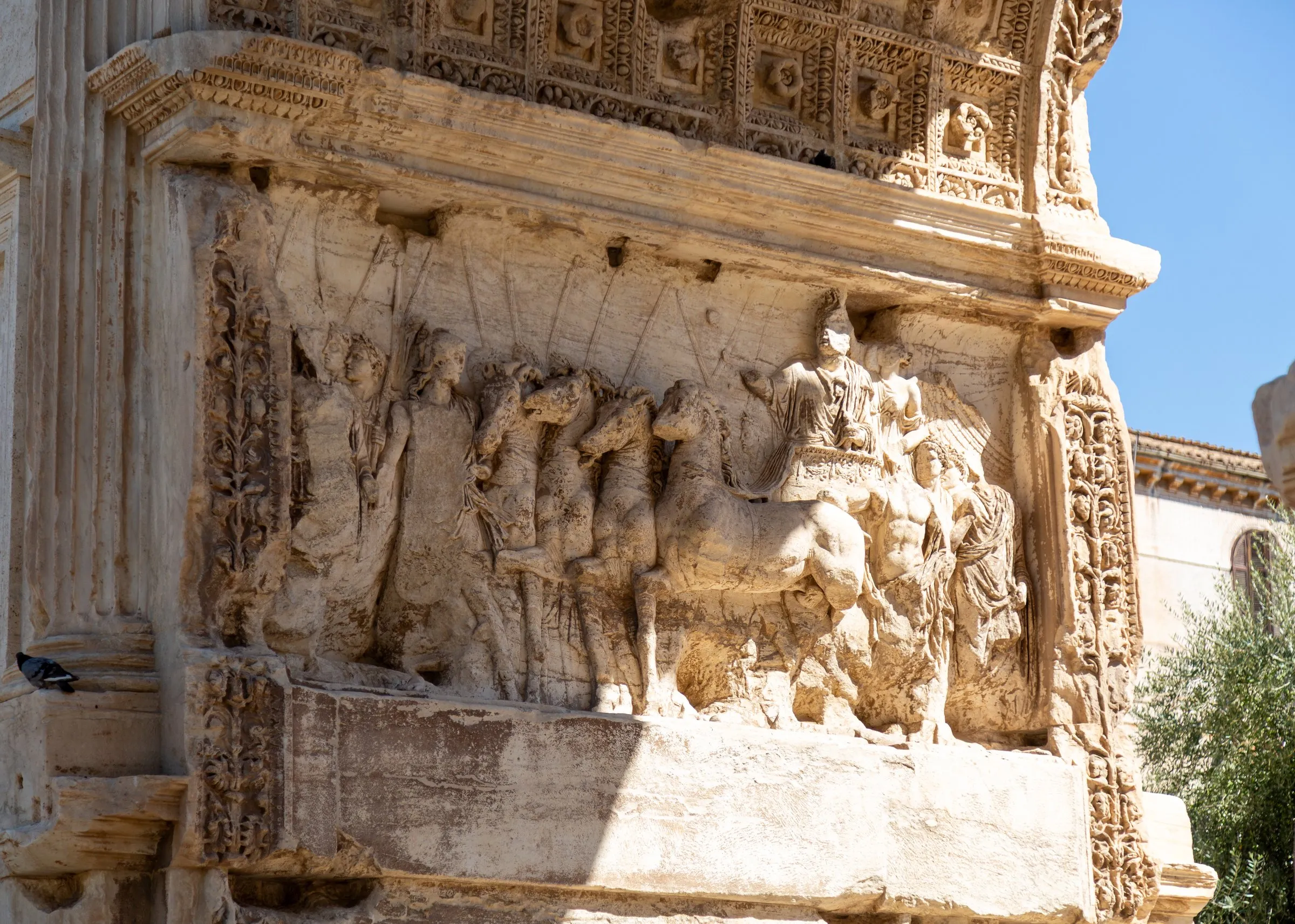 The triumph relief inside the Arch of Titus