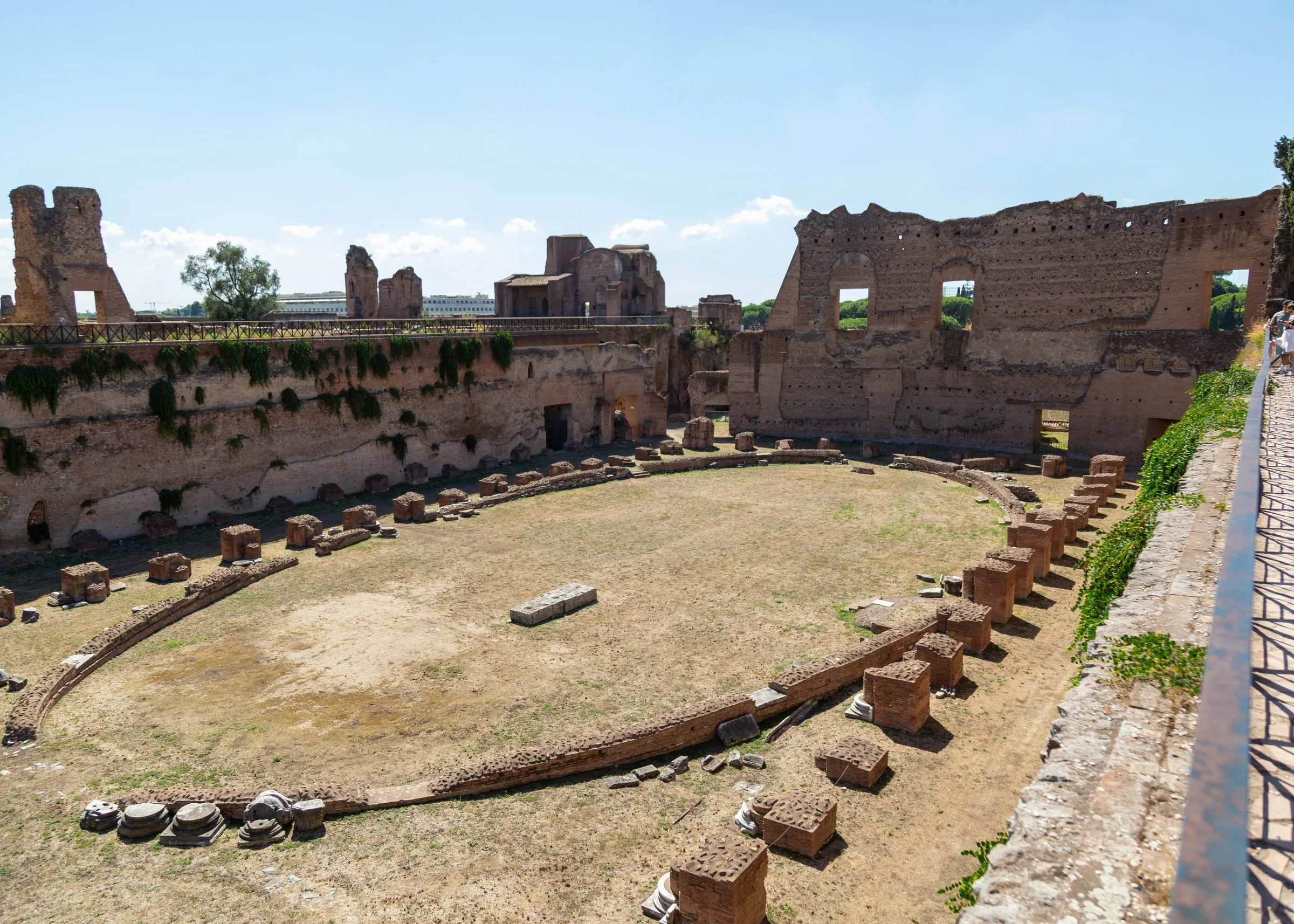 The Palatine stadium's curved end