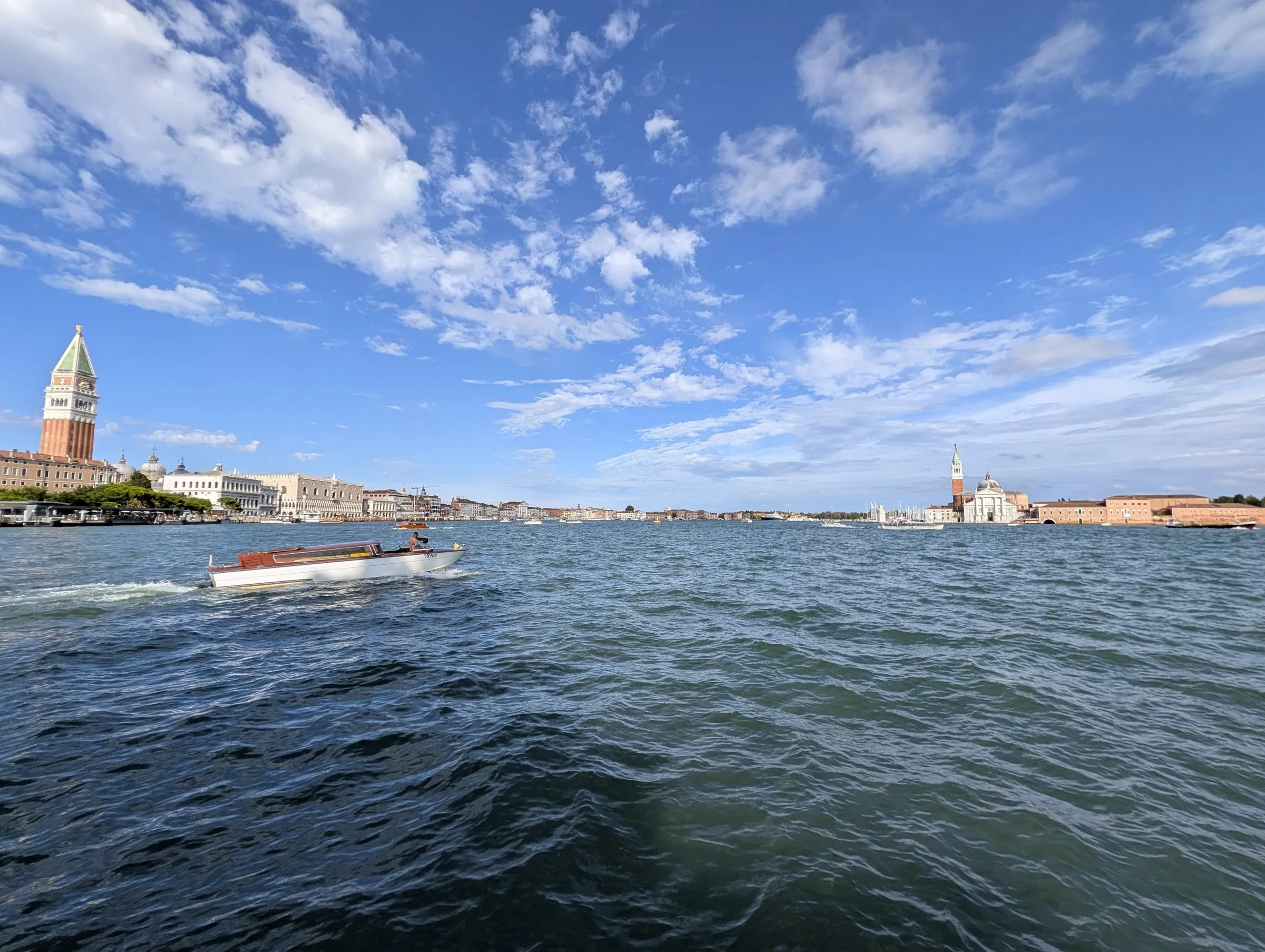 St. Mark's campanile from the water at the Punta della Dogana