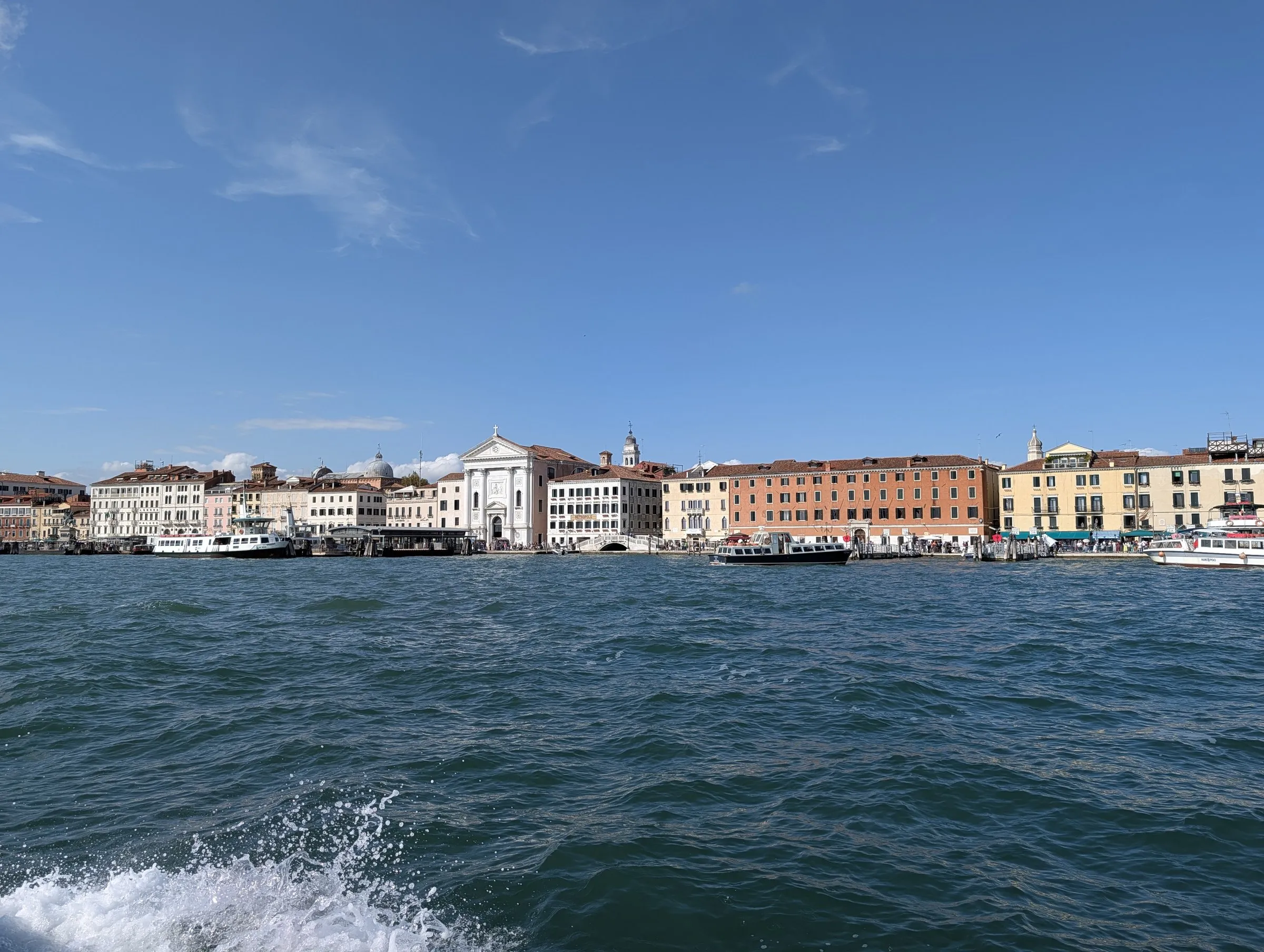 Boat back from the Lido along the Riva