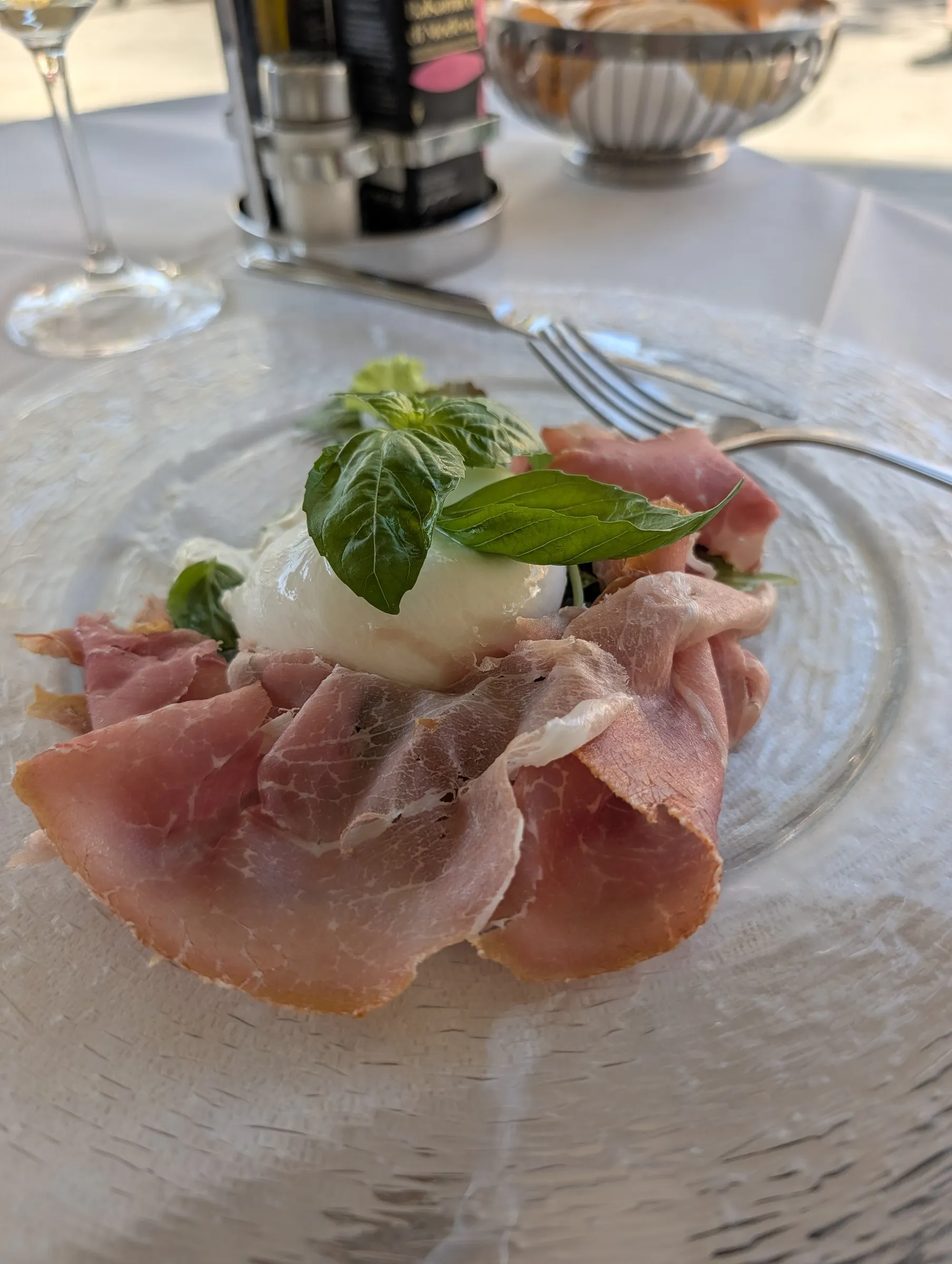 Prosciutto and burrata in Campo Santa Margherita