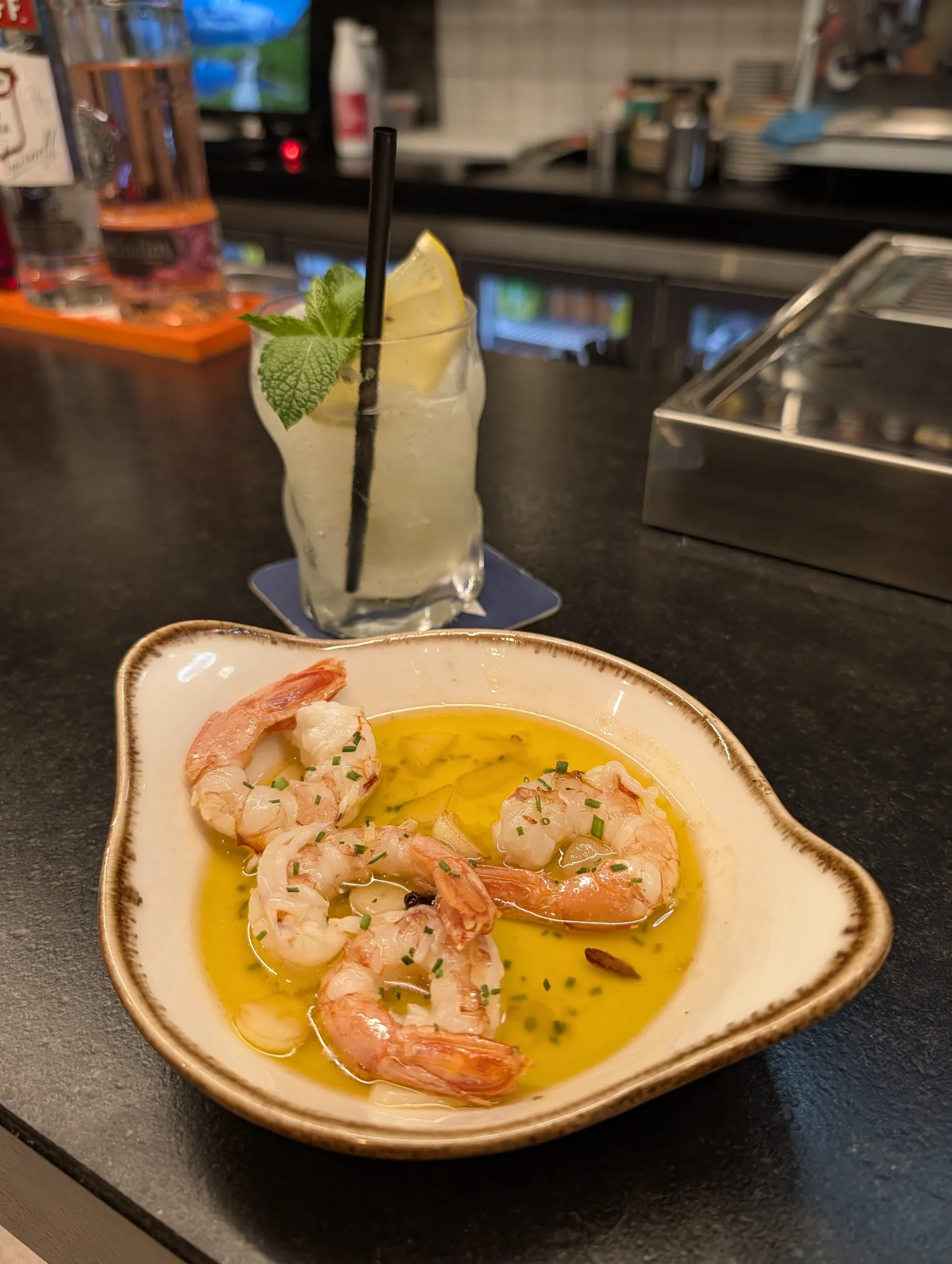 First-night tapas: garlic shrimp
