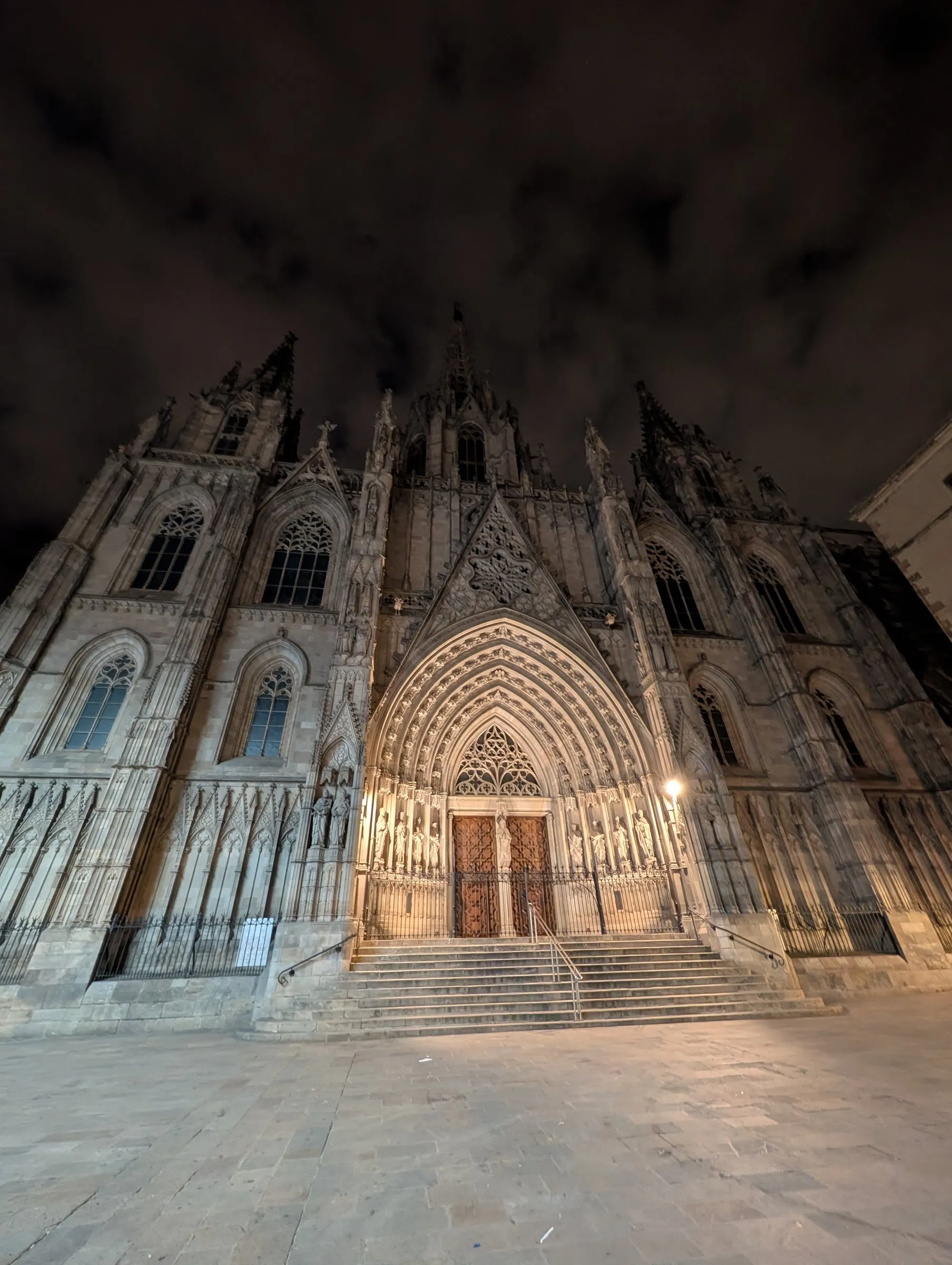 Barcelona Cathedral, lit up