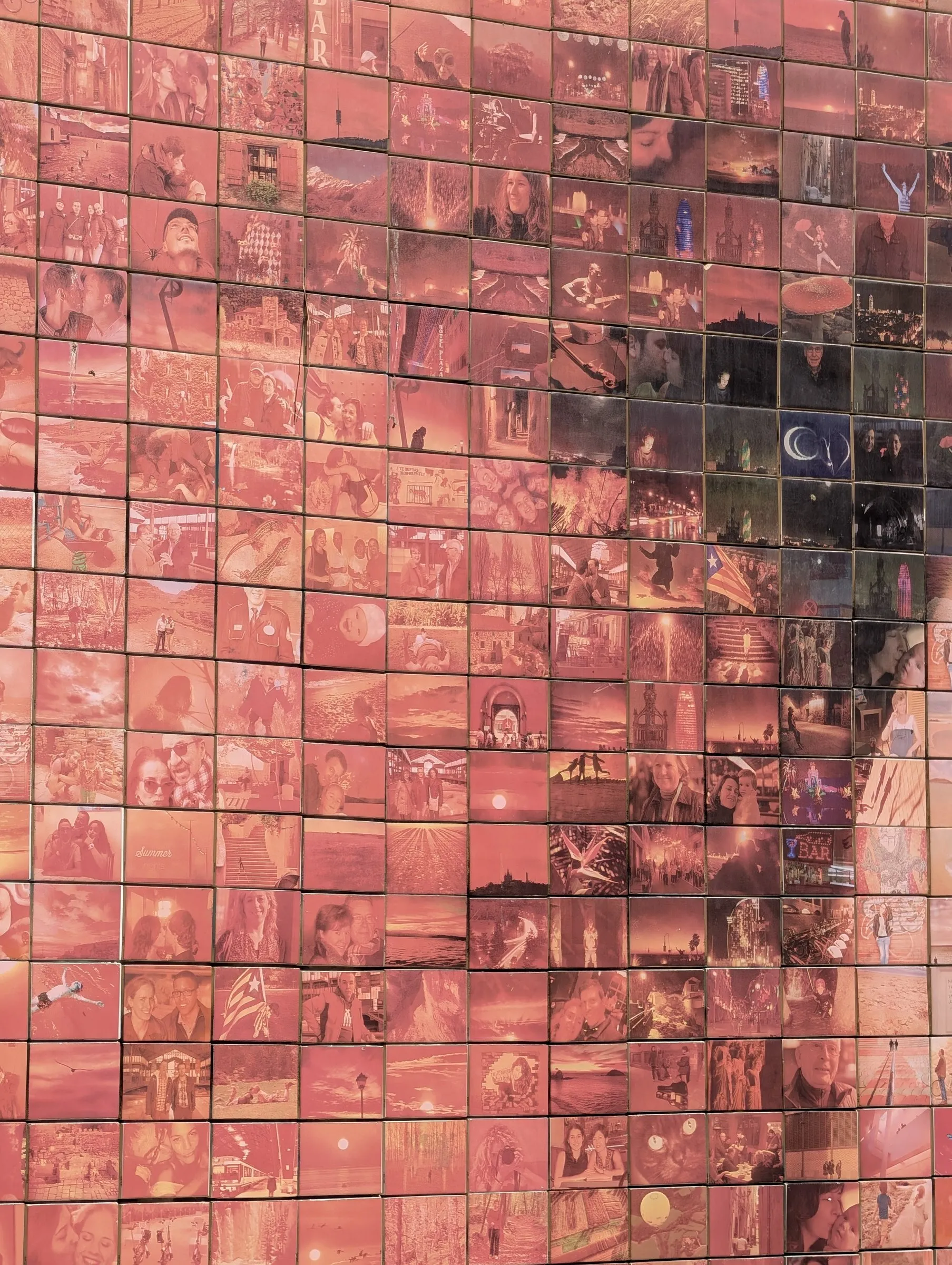 "The World Begins With Every Kiss" up close: thousands of tiny photos