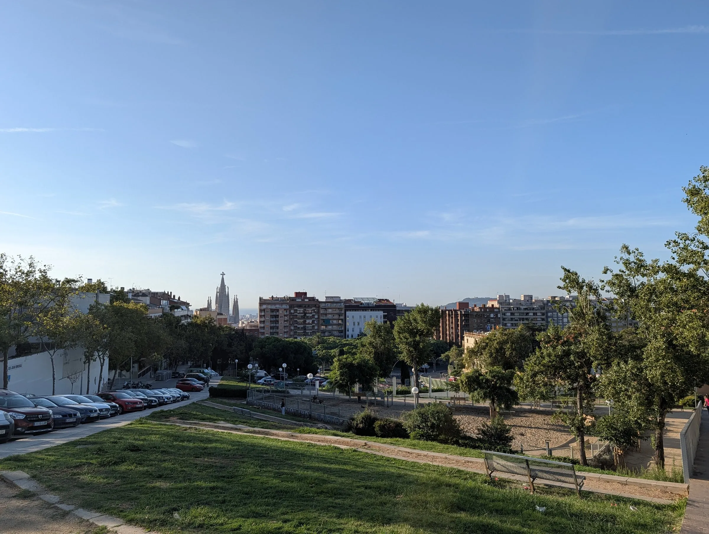 Morning walk, Parc de les Aigües, with the Sagrada in the distance