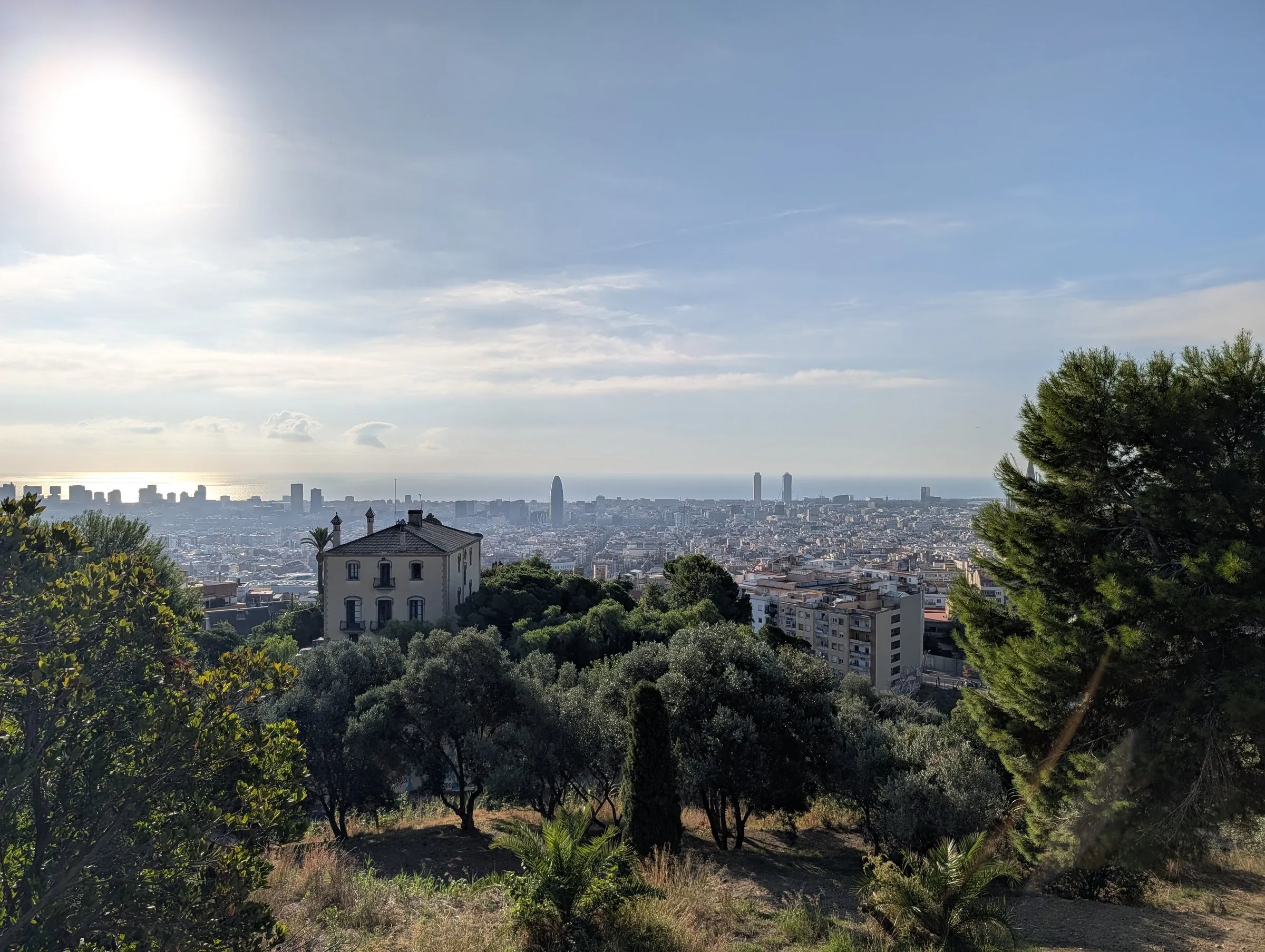The city and the sea from the Mirador de Can Baró