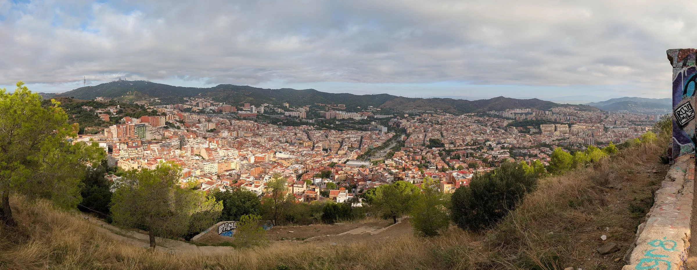 Looking inland toward the Collserola hills