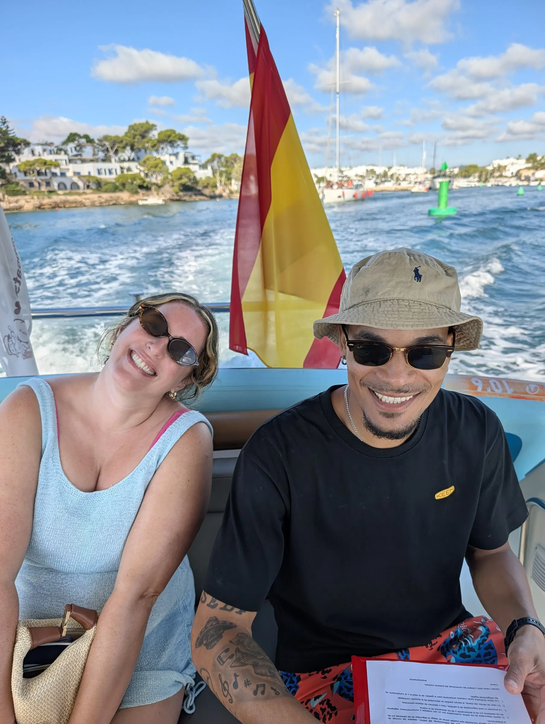 Miguel and the group on the boat