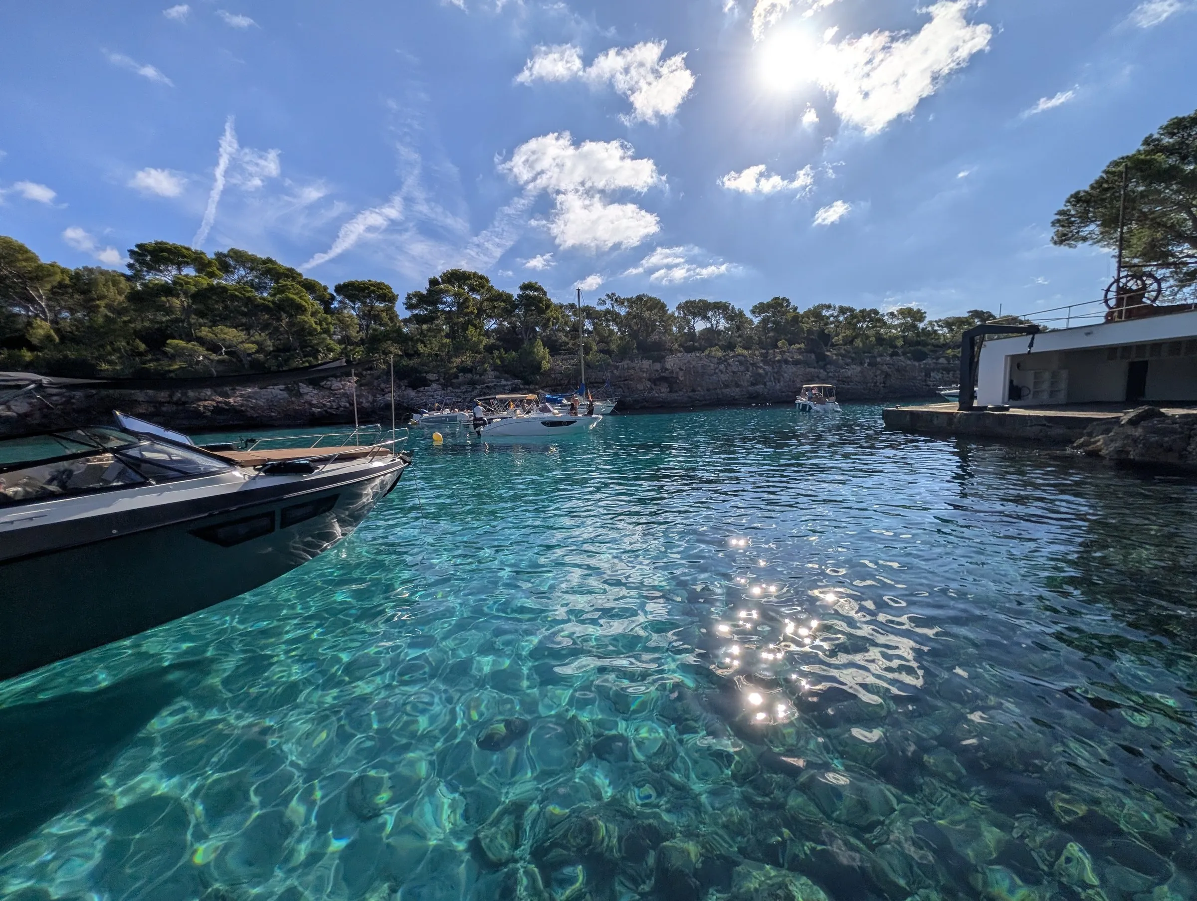Anchored in a cove