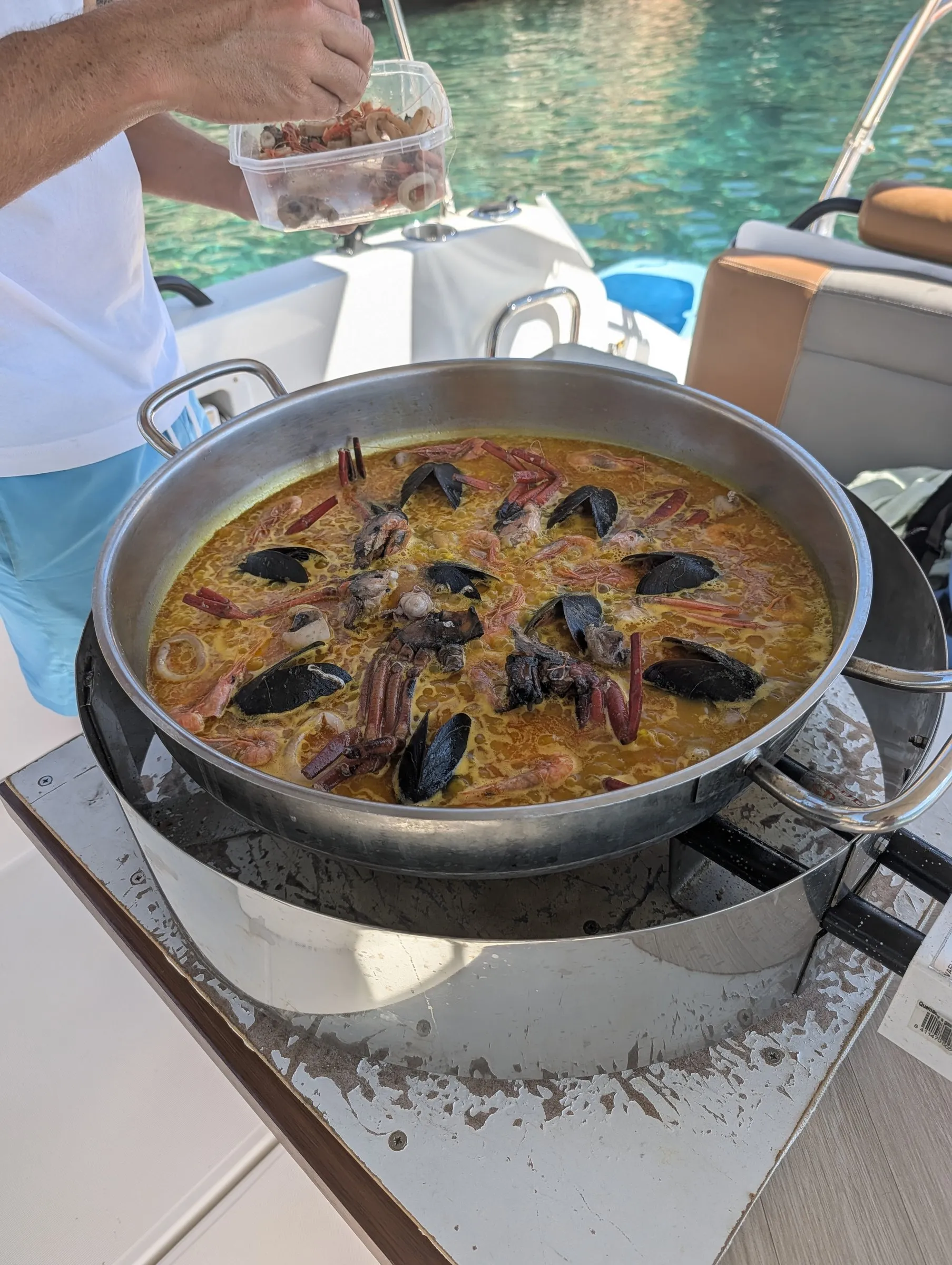 Paella in progress