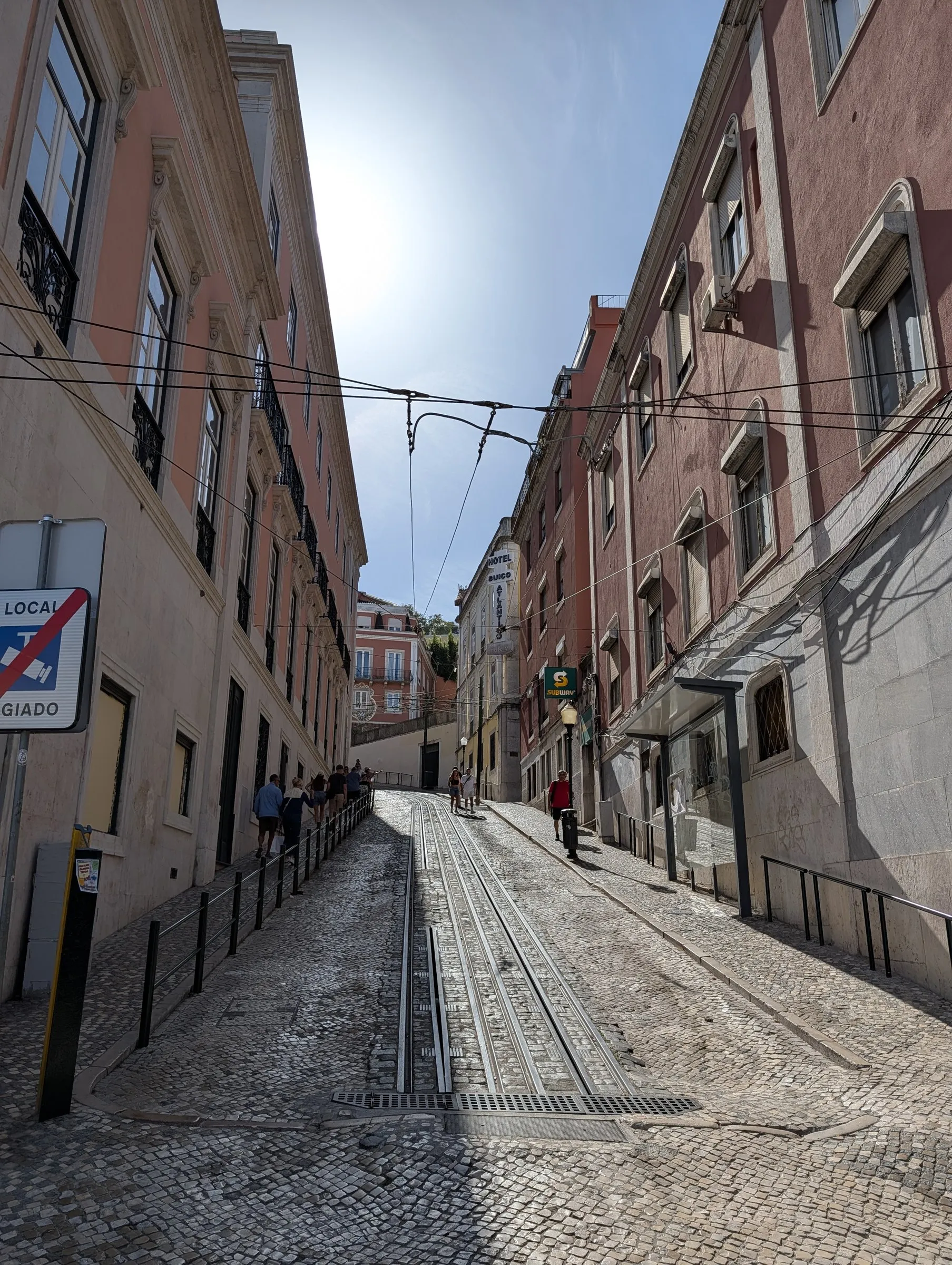 Up the Elevador da Glória street