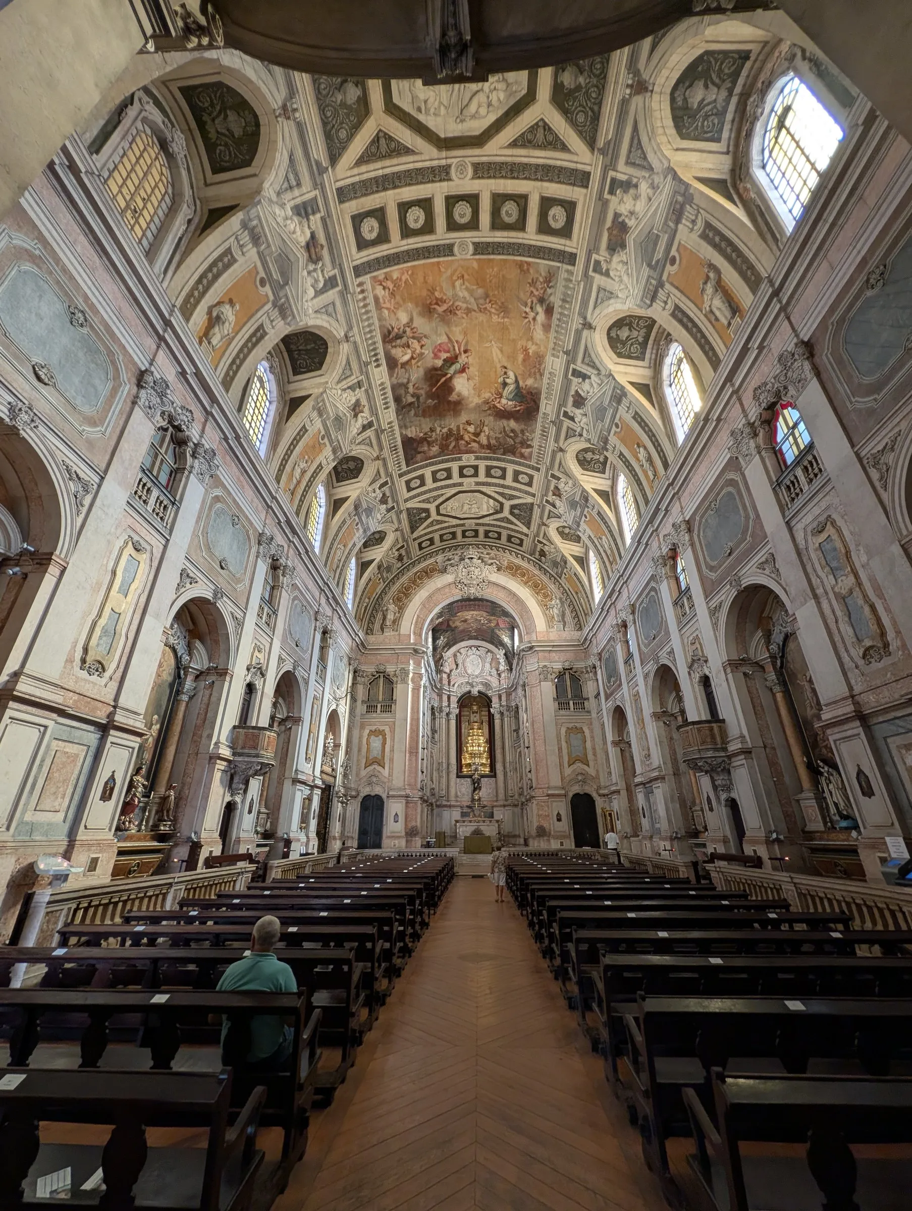 A painted Baroque church in Chiado