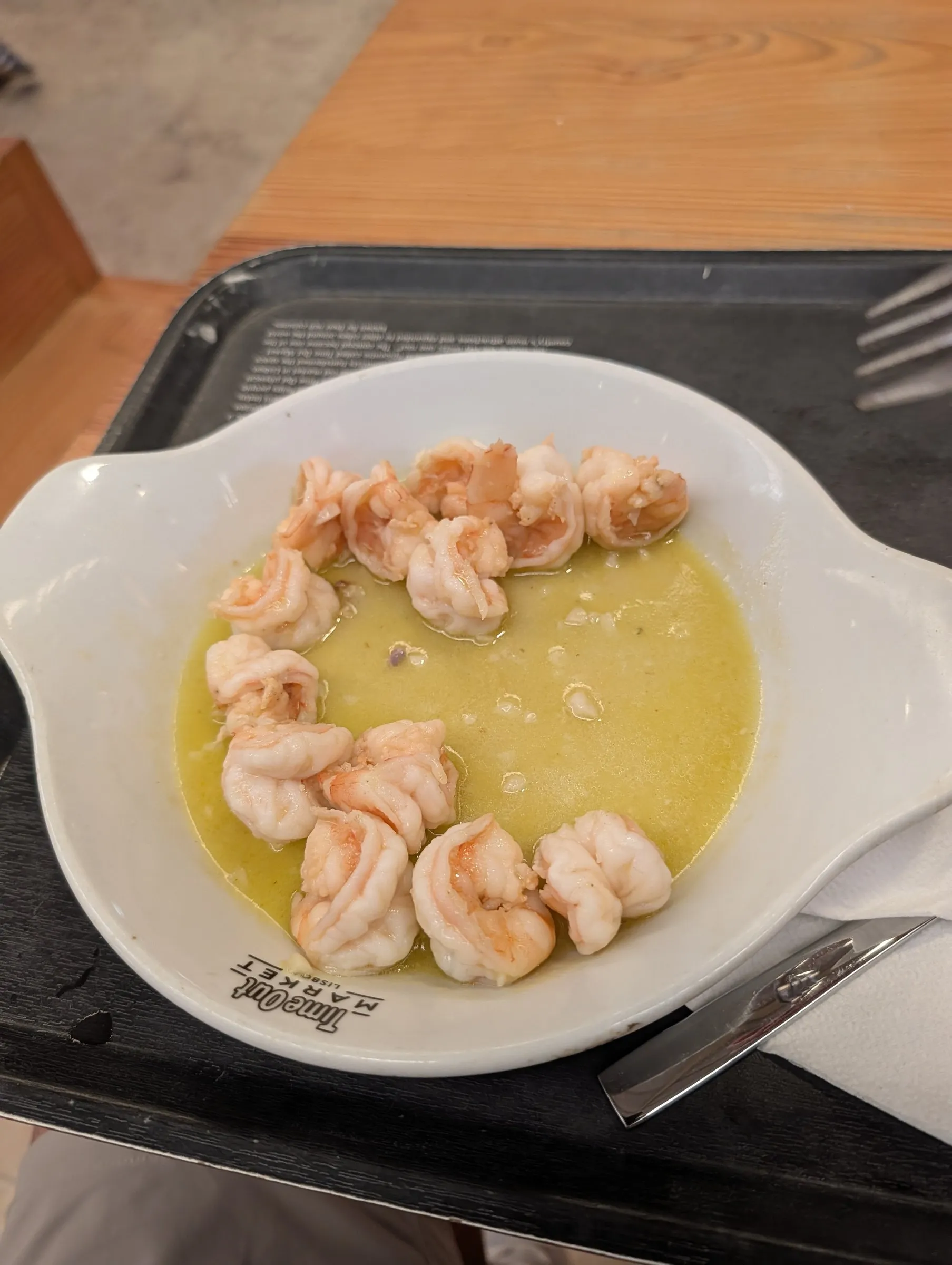 Garlic shrimp at Time Out Market
