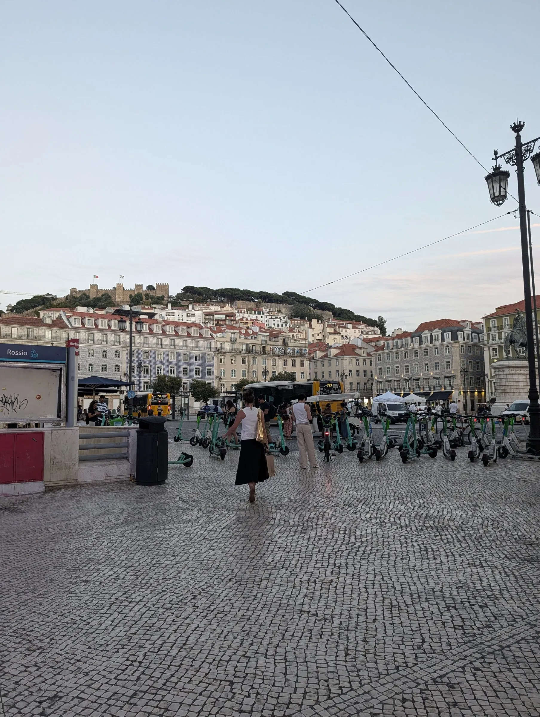 Castelo de São Jorge above the Baixa at dusk