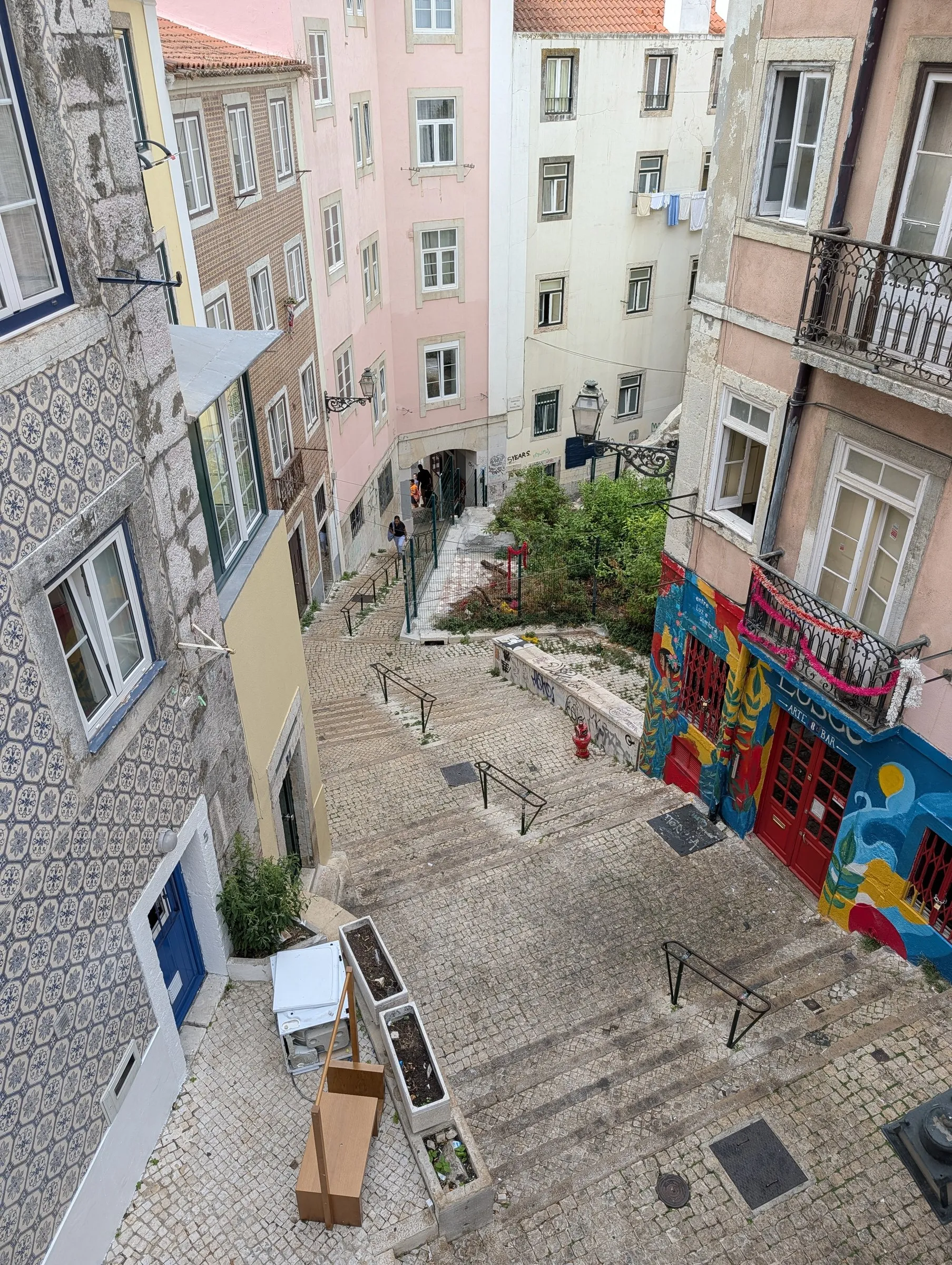 Mouraria stairs and street art
