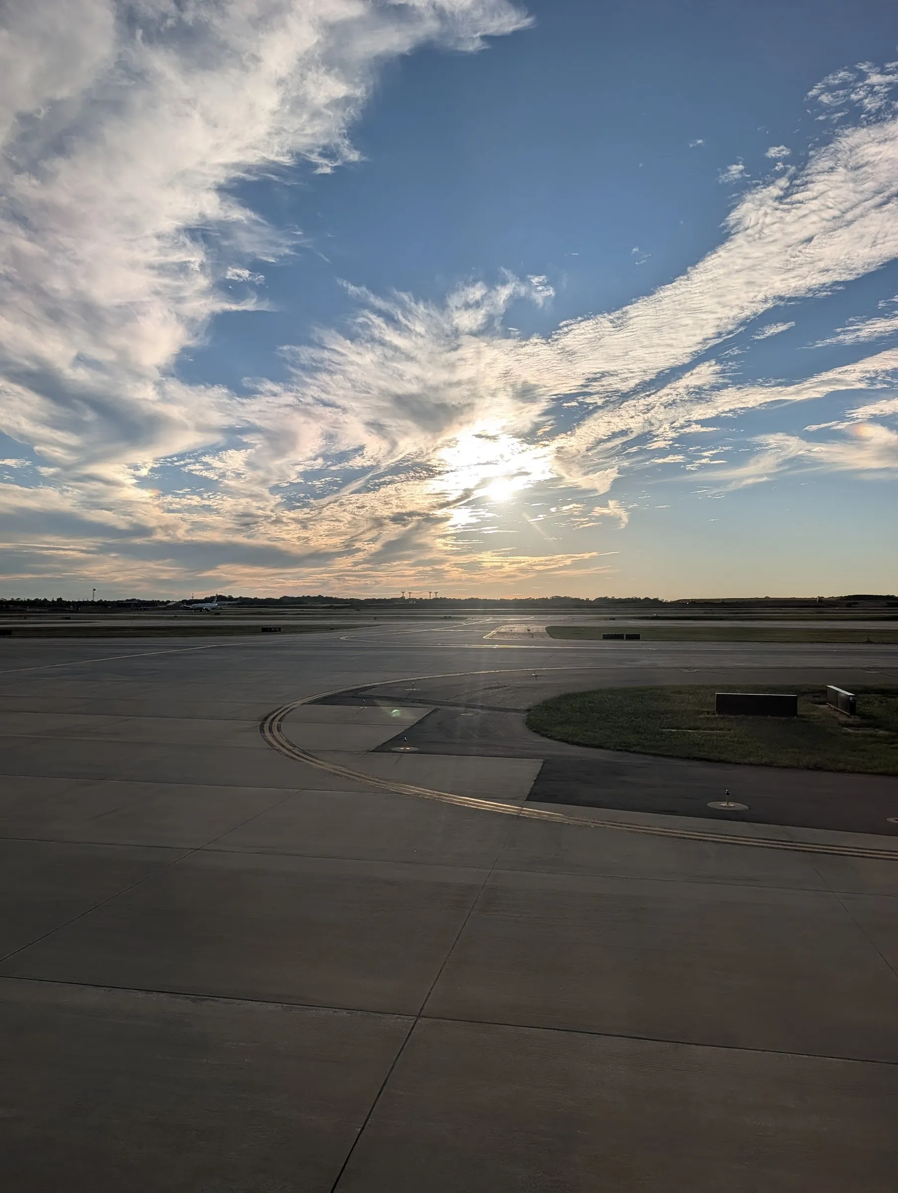 On the tarmac at Charlotte, nearly home